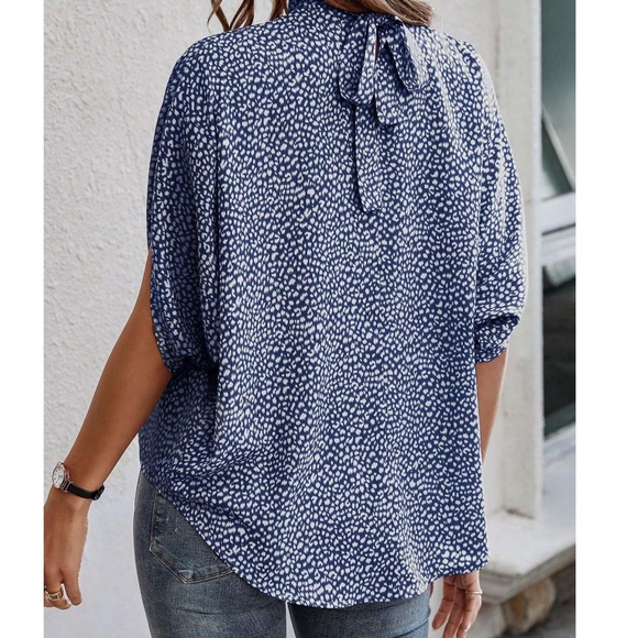 Boho Leopard Print Batwing Sleeve Blouse - Picture 3 of 8